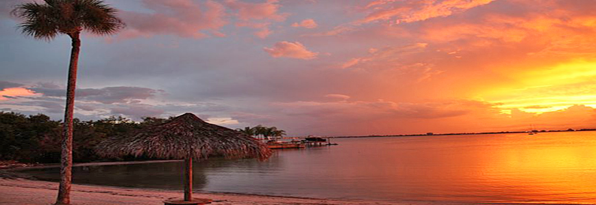 sunset over the beach at Bermuda Bay Beach